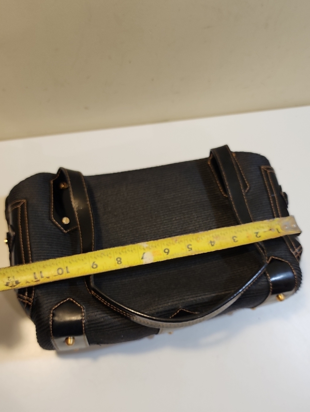 ERIC JAVITS NY Black Shoulder Tote Bag  with Red Interior - Picture 15 of 16